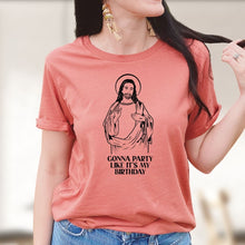 Load image into Gallery viewer, Jesus&#39; Birthday Women&#39;s Christmas T-Shirt Large Design Print
