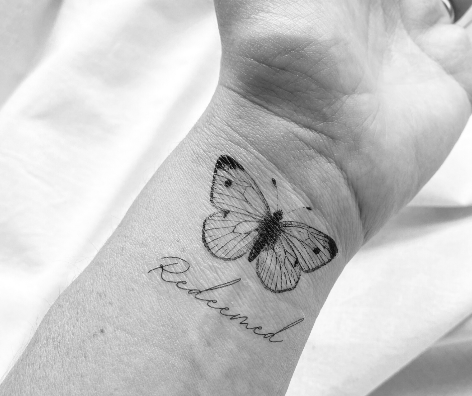 Redeemed Butterfly Temporary Tattoo